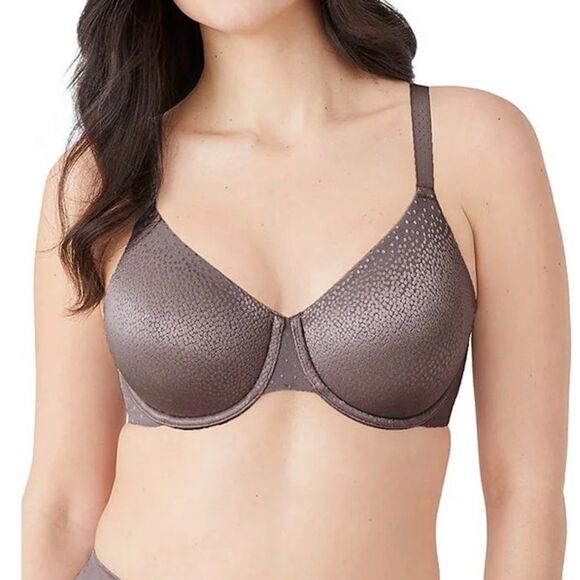 Wacoal Back Appeal Smoothing Dot Jacquard Underwire Bra Cappuccino Size 38DD - Picture 2 of 11